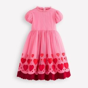 Mini Boden Appliqué Hem Tulle Dress-Bubblegum Pink Hearts